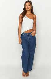 Beauty White One Shoulder Top